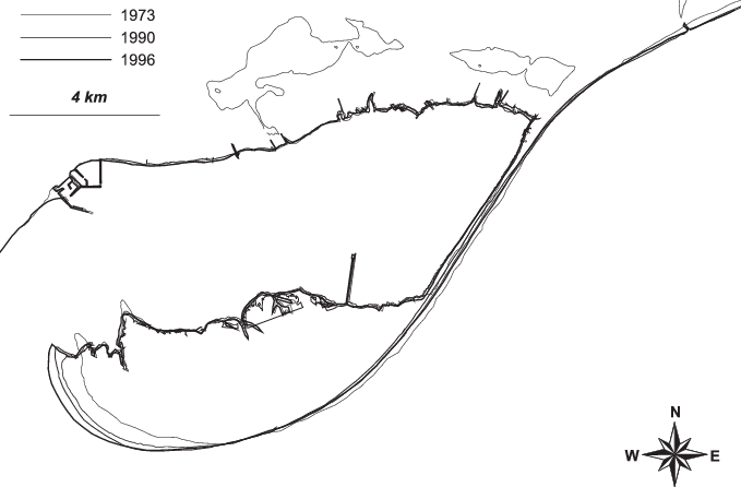 Trabucador-la Banya Spit Complex Shoreline Evolution - Line Art (679x446), Png Download