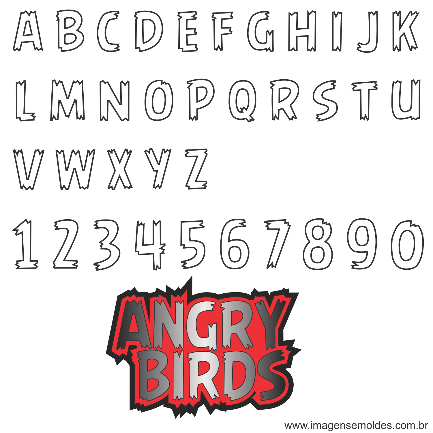 Molde De Letras Angry Birds (1501x1501), Png Download