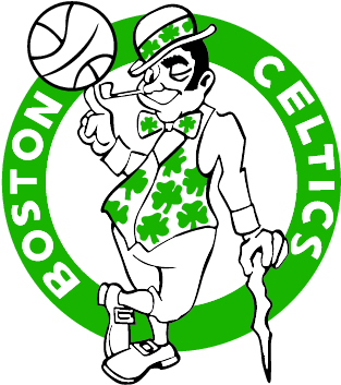 Boston Celtics - Boston Celtics Logo Black And White (327x369), Png Download