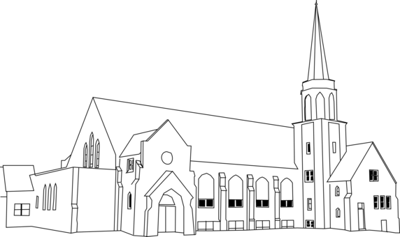 Boston Drawing Chapel Banner Freeuse Download - Church Drawing (572x340), Png Download