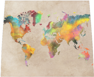 World Map 17 Boston Handbag - World Map (500x500), Png Download