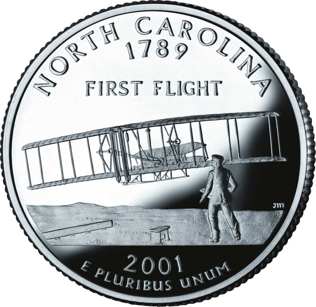 2001 Nc Proof - North Carolina State Quarter (1085x1055), Png Download