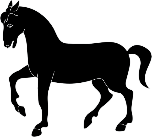 5228 Draft Horse Silhouette Clip - Siluet Gambar Kuda (500x449), Png Download