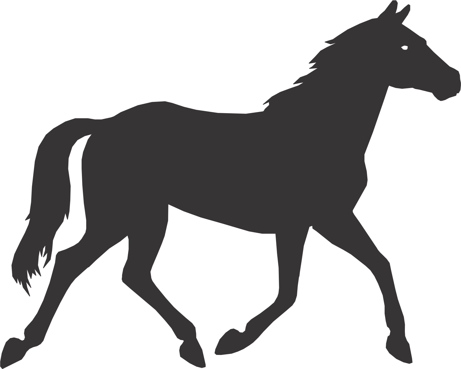 Horse Silhouette (1503x1206), Png Download