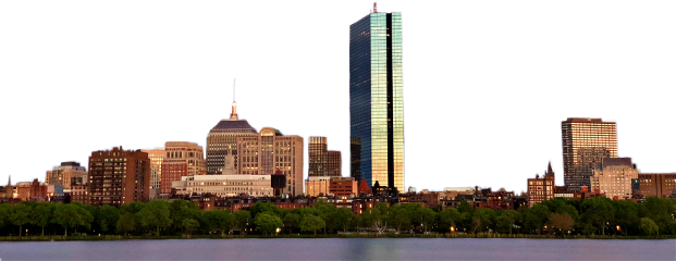Boston City Skyline Cityscape Buildings - Boston (621x240), Png Download