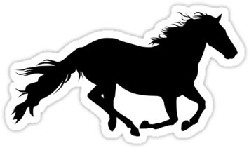 Running Horse Silhouette Png Horse Running Silhouette - Silhouette Of A Horse Running (375x360), Png Download