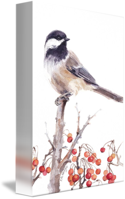 Chickadee On A Stick By Sharon Morgio Image Transparent - Stock (408x650), Png Download