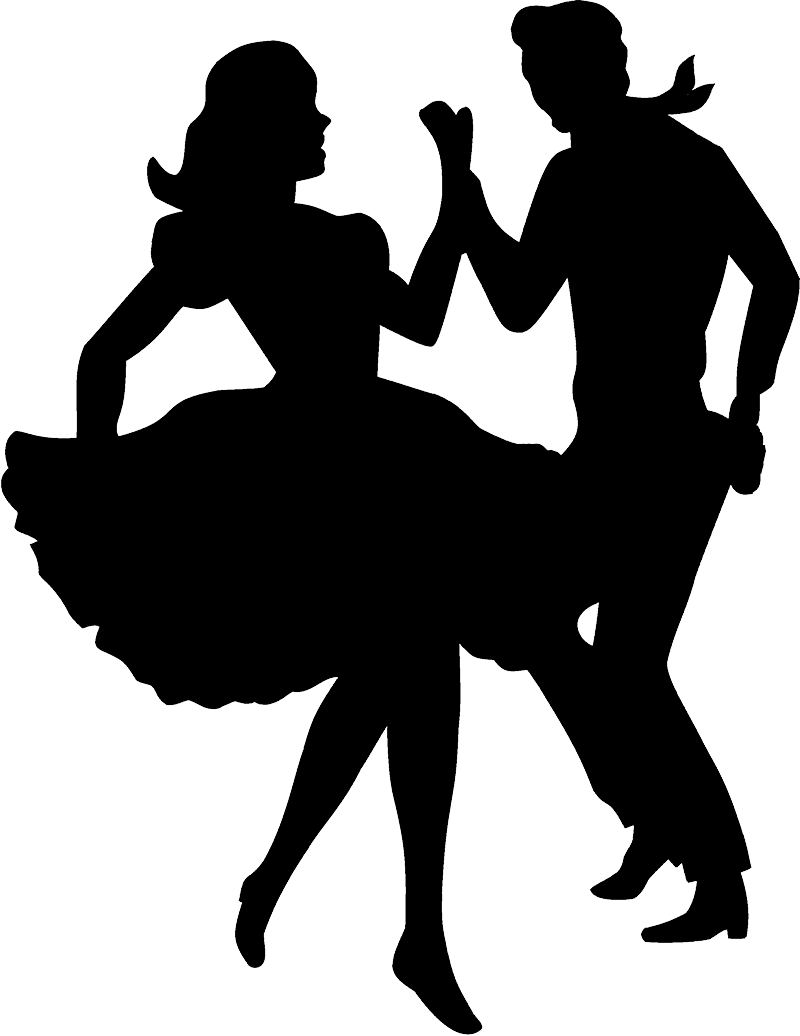 Dancing Clipart Western Dance - Square Dancing Silhouette (800x1036), Png Download