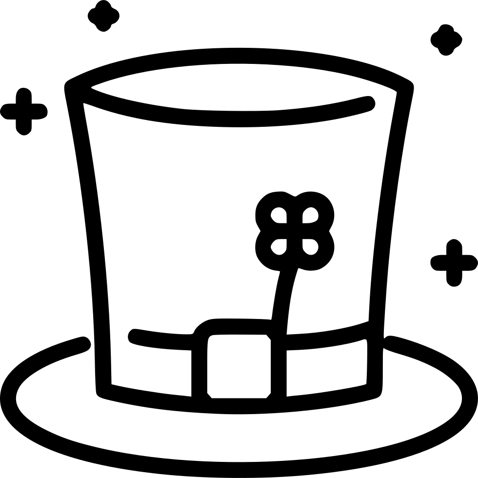 Leprechaun Hat - - Unicorn Png Black And White (980x980), Png Download