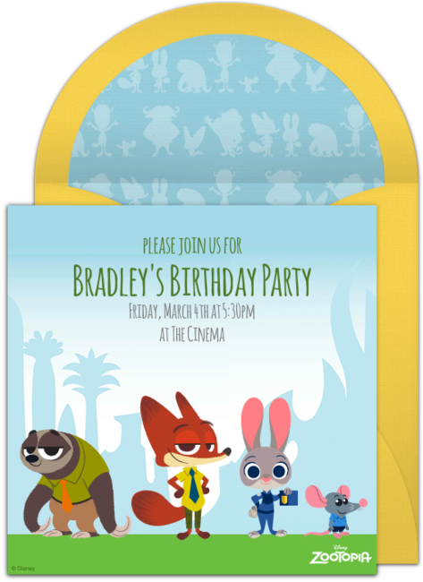 Zootopia Online Invitation - Japan Walt Disney Official Zootopia - Judy And Nick (650x650), Png Download