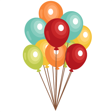 Birthday Balloons Clip Art Svg Scrapbook Cut - Carnival Balloon Clipart (432x432), Png Download