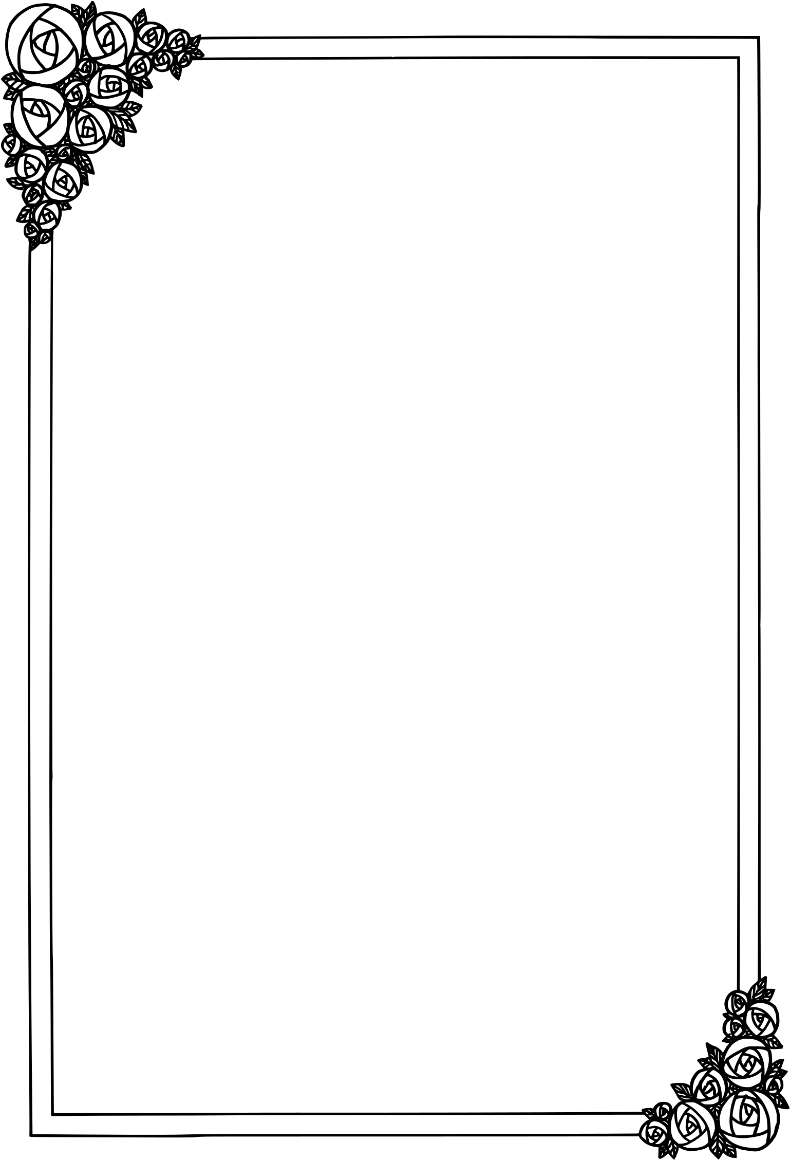 This Free Icons Png Design Of Border With Roses (1699x2400), Png Download