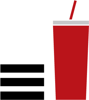 Hamburger Menu And Soda - Hamburger Button (375x375), Png Download