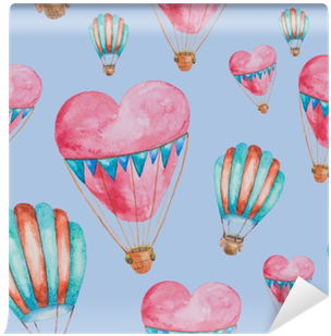 Seamless Pattern Of Balloons In The Shape Of Heart - Balloon (400x400), Png Download