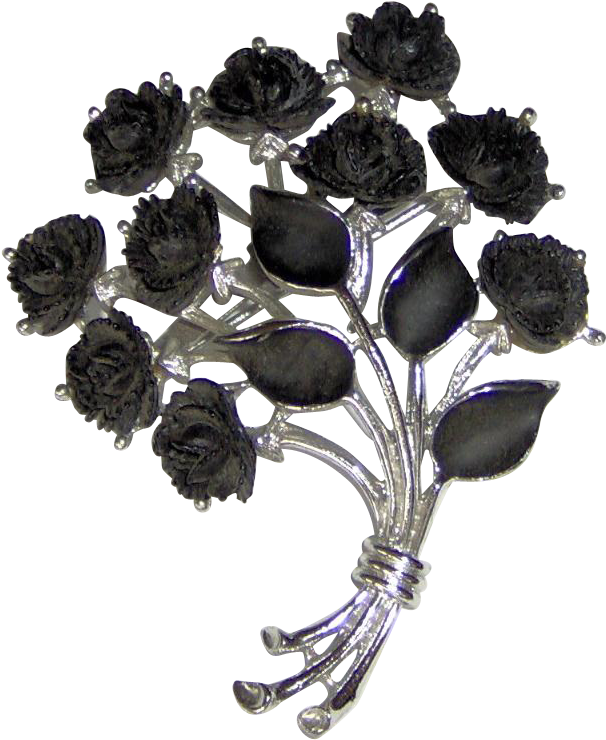 Black Roses Brooch By J - Artificial Flower (739x739), Png Download
