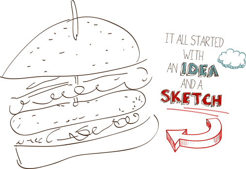 Burgers - Doodles Png Transparent Burger (507x348), Png Download