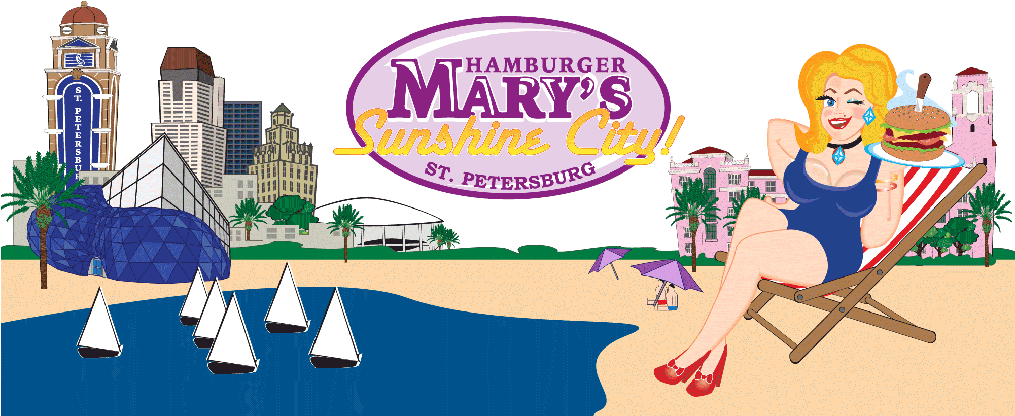 Tuesday Night Drag Queen Bingo Hamburger Mary's St - Hamburger Mary's St Pete (2000x900), Png Download