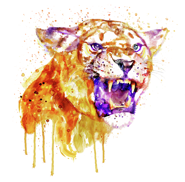 Bleed Area May Not Be Visible - Watercolor Lioness (600x600), Png Download