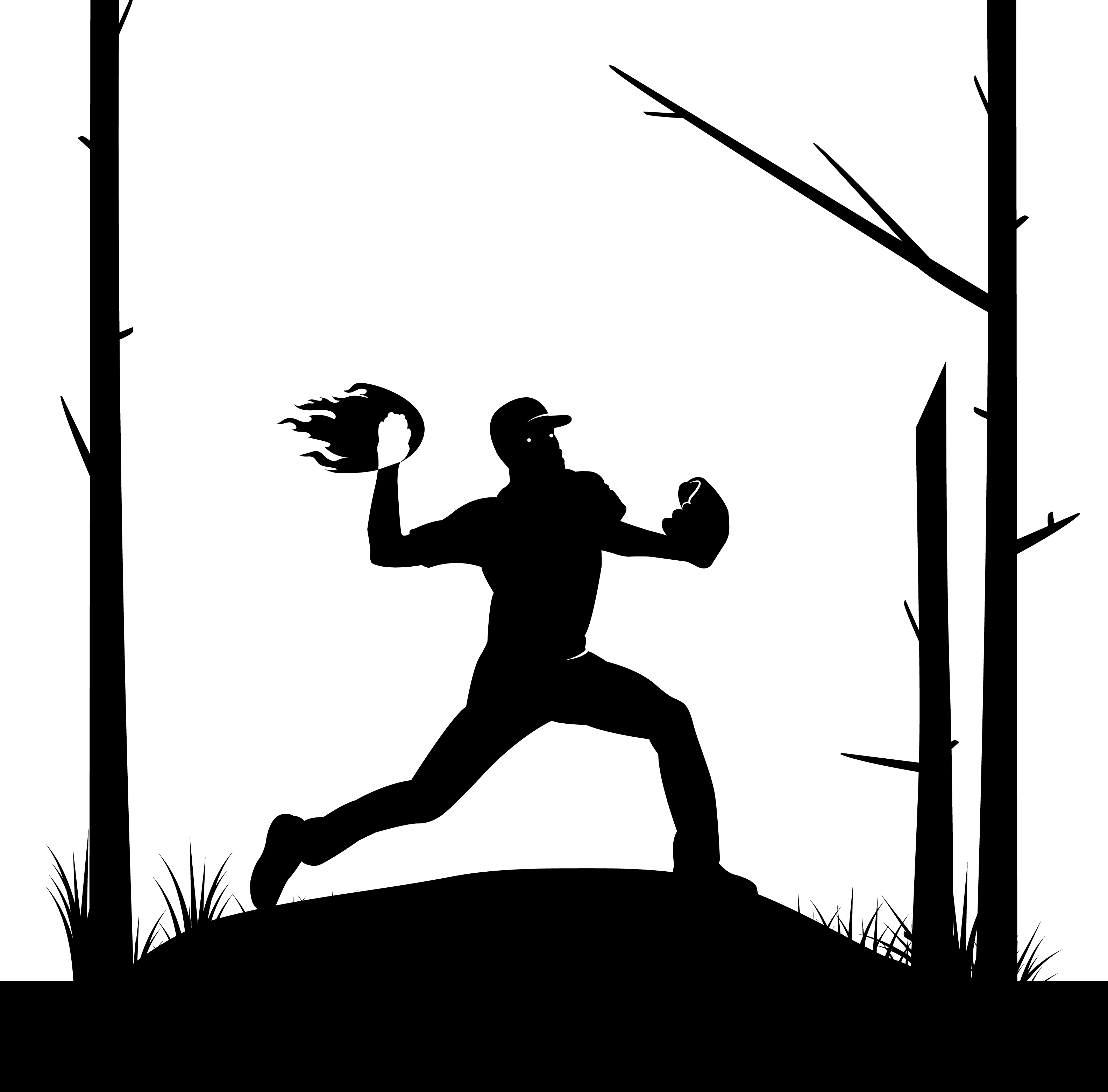 Let's Play Catch - Silhouette (3168x3122), Png Download