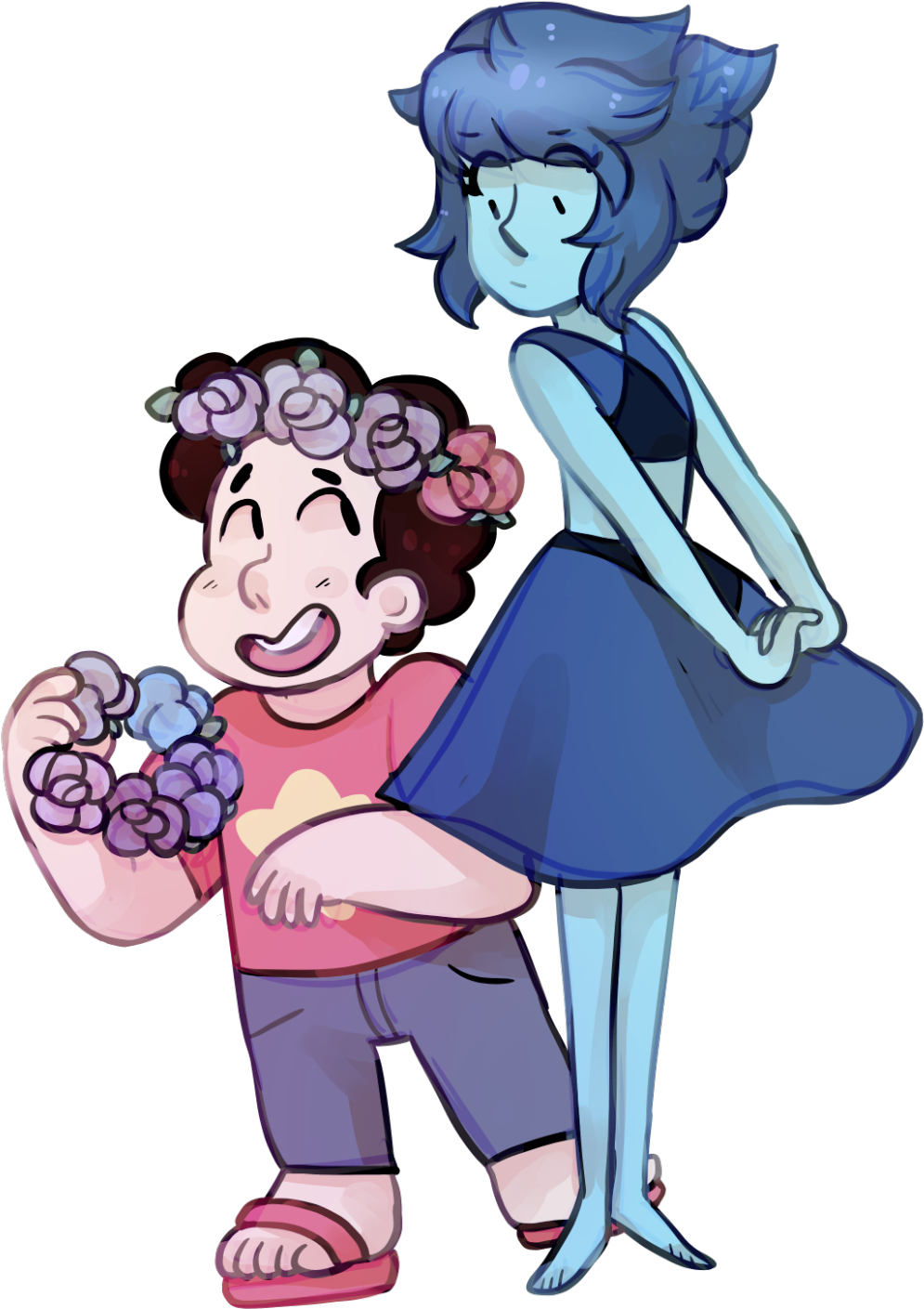 Clothing Facial Expression Cartoon Fictional Character - Steven Universe Lapis Lazuli Flower (1280x1598), Png Download