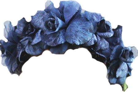 Dark Blue Flower Crown Transparent - Blue Transparent Flower Crown (450x300), Png Download
