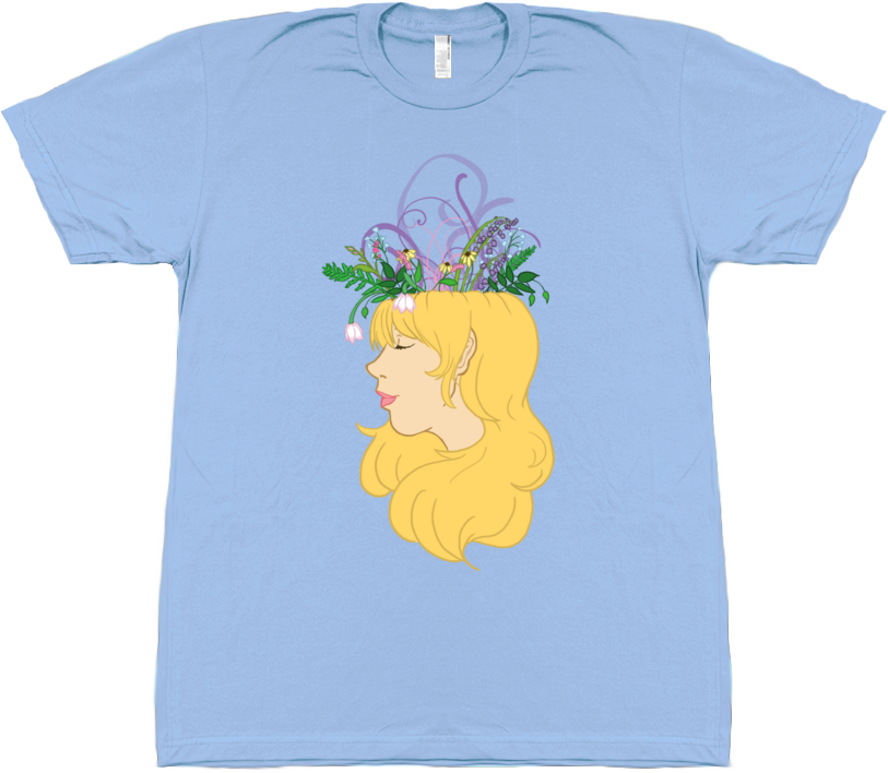 Flower Crown T-shirt - T-shirt (852x762), Png Download