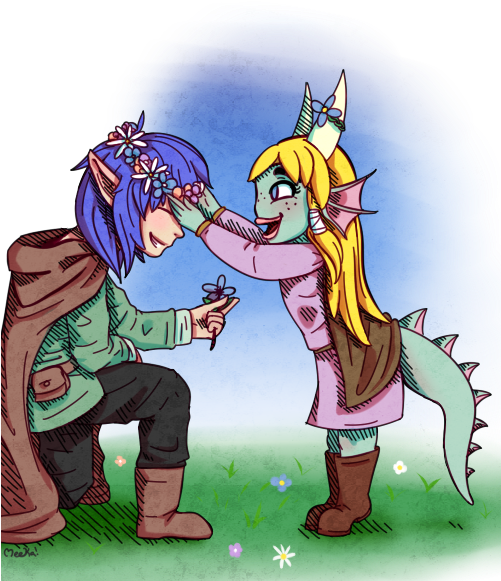 Flower Crown - Cartoon (500x600), Png Download