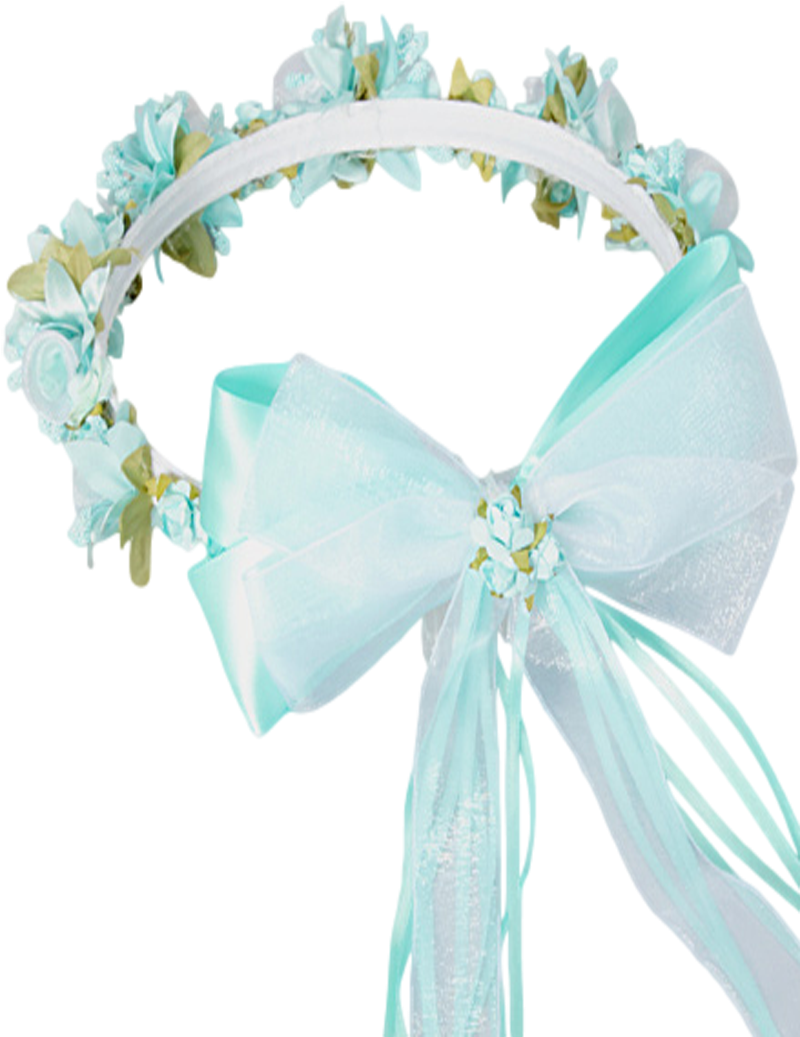 Mint Green Floral Crown Wreath Handmade With Silk Flowers, (800x1100), Png Download