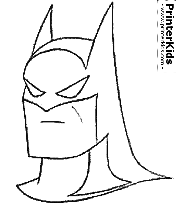 Batman Mask Coloring Pages Image Freeuse - Batman Face Coloring Pages (580x694), Png Download