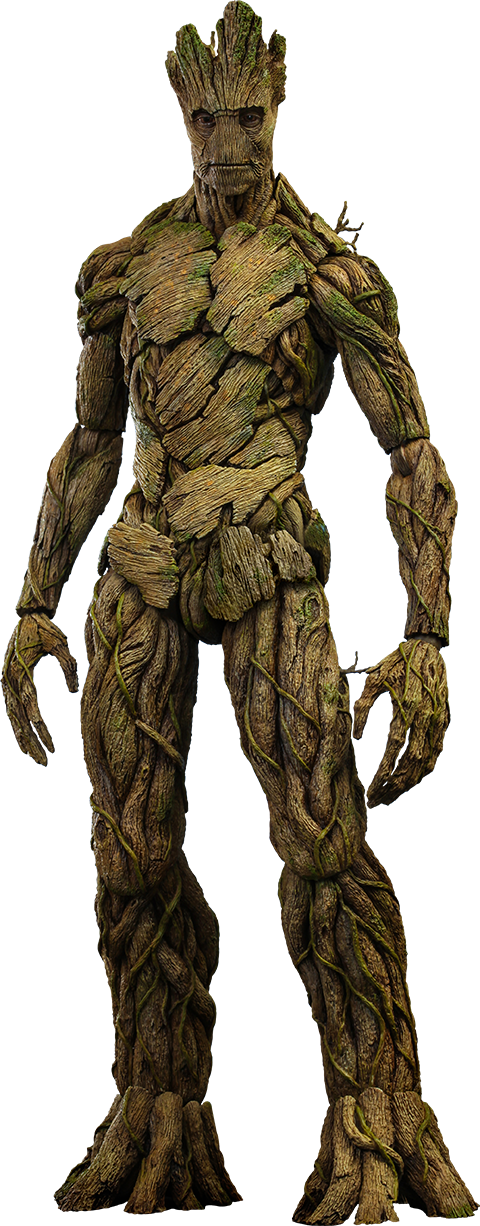 Hot Toys Groot Sixth Scale Figure - Big Groot Guardians Of The Galaxy (480x1226), Png Download