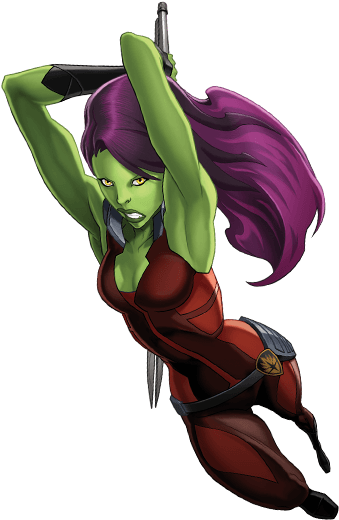 Gamora Animated Render 02 - Gamora Guardians Of The Galaxy Animated (351x532), Png Download