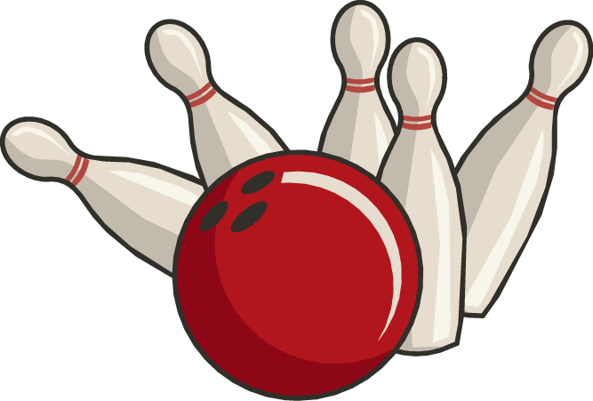 Bowling Clipart Png - Free Clip Art Bowling (667x451), Png Download