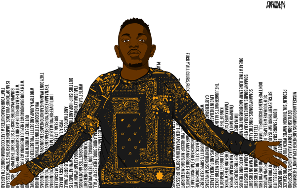 King Kendrick Is Definetly Running Things In The Rap - Kendrick Lamar (600x400), Png Download