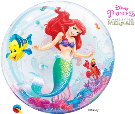 22" Disney Bubble The Little Mermaid - Little Mermaid Balloons (501x367), Png Download