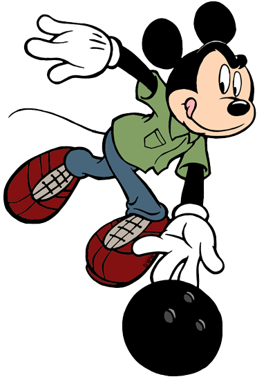 Person Bowling Png Clipart Royalty Free Download - Mickey Mouse (372x549), Png Download
