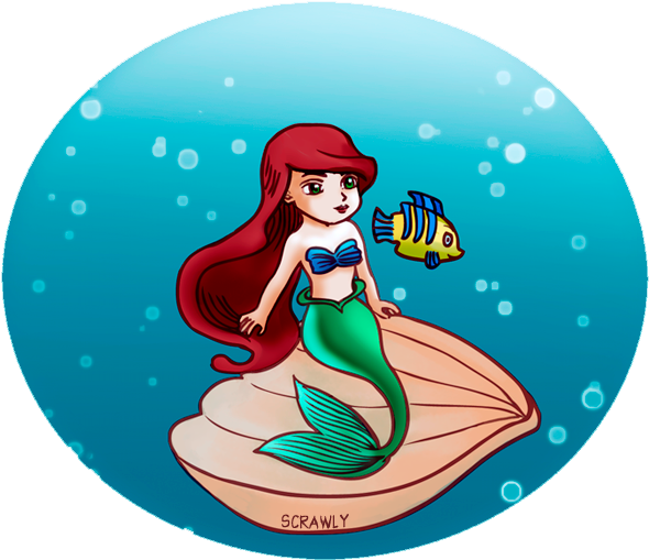 Chibi Ariel - The Little Mermaid (600x600), Png Download