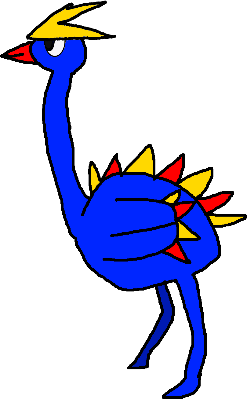 Overweegee Ostrich - Cartoon (909x1497), Png Download