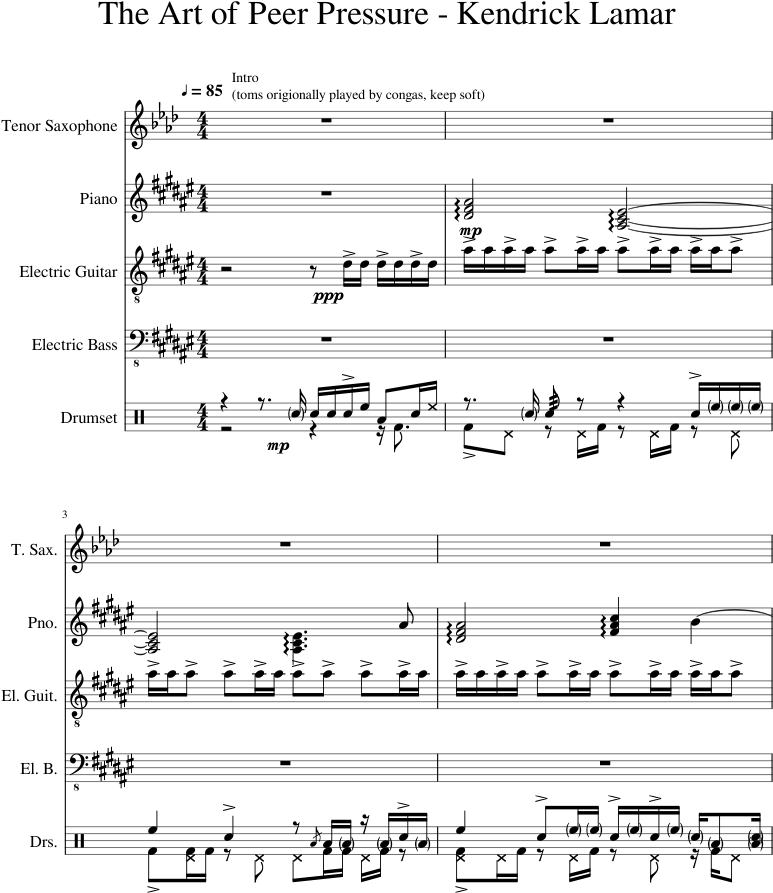 The Art Of Peer Pressure - Musical Note (850x1100), Png Download