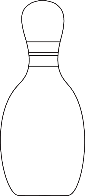 Picture Free Stock Bowling Pin Art Sports - Black And White Bowling Pins (282x651), Png Download