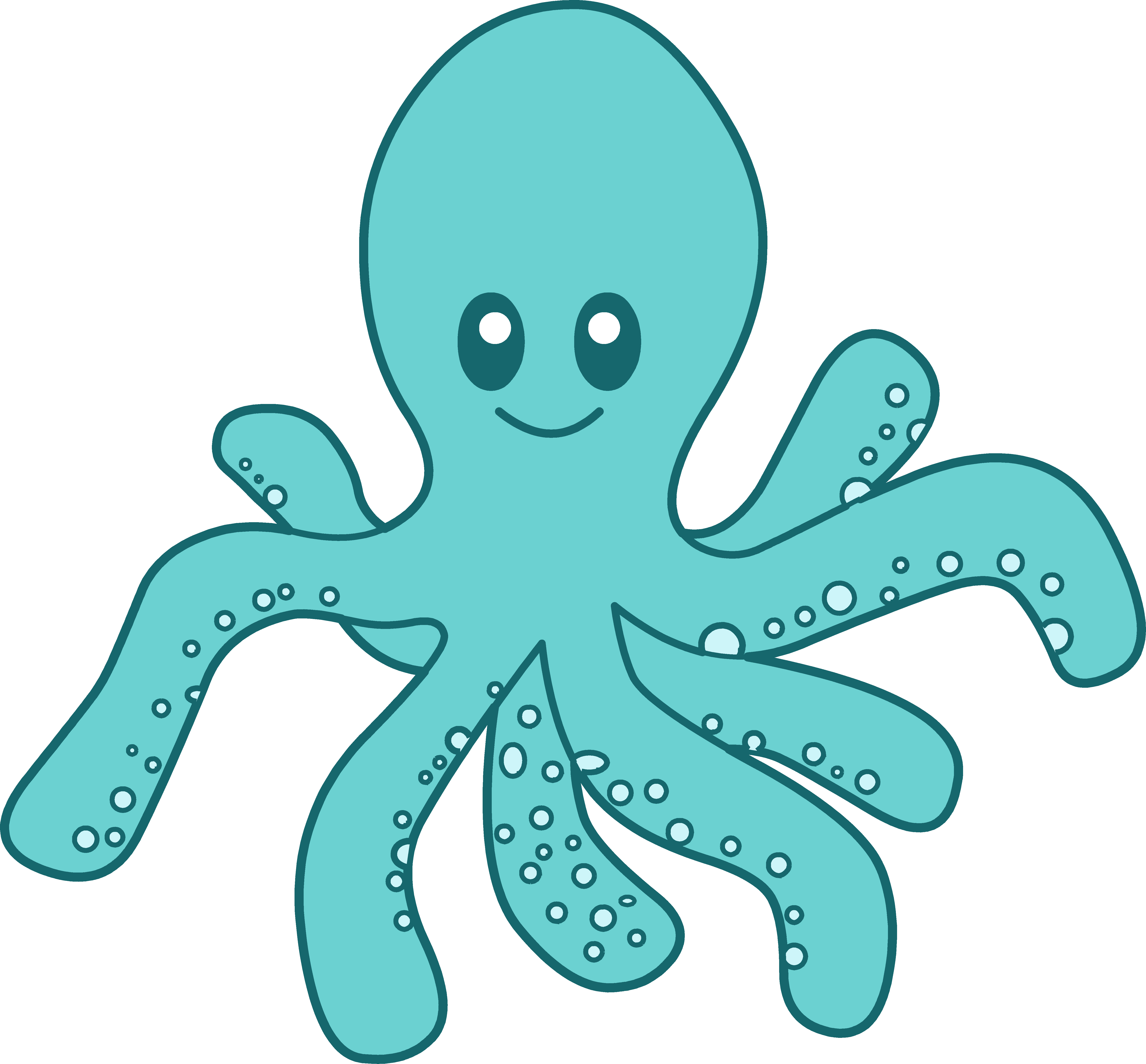 Clip Free Blue Clipart Free Clip Art - Octopus Clipart (5782x5373), Png Download