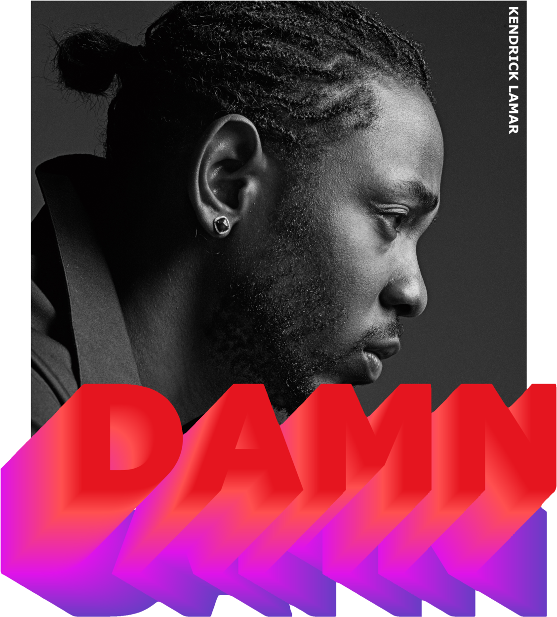 Damn Found Here - Kendrick Lamar Black And White (1280x1374), Png Download