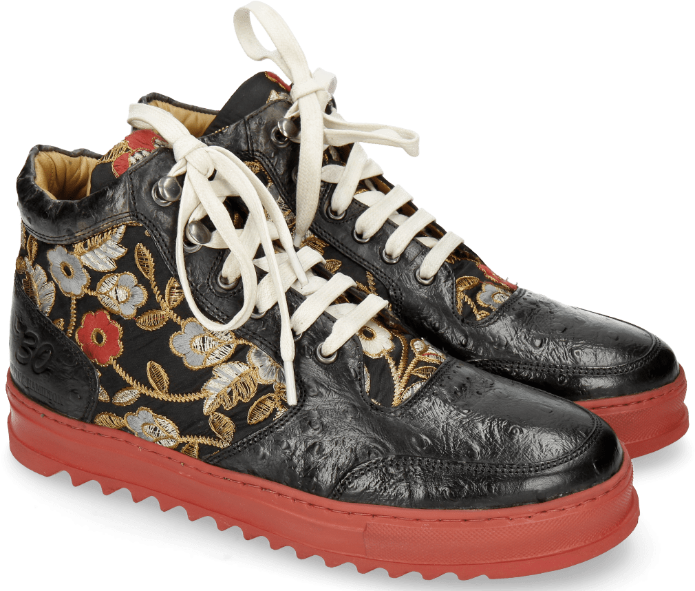 Ankle Boots Maxima 1 Ostrich Black Brocade - Damen Sneakers Melvin & Hamilton Damenschuh Maxima (1024x1024), Png Download