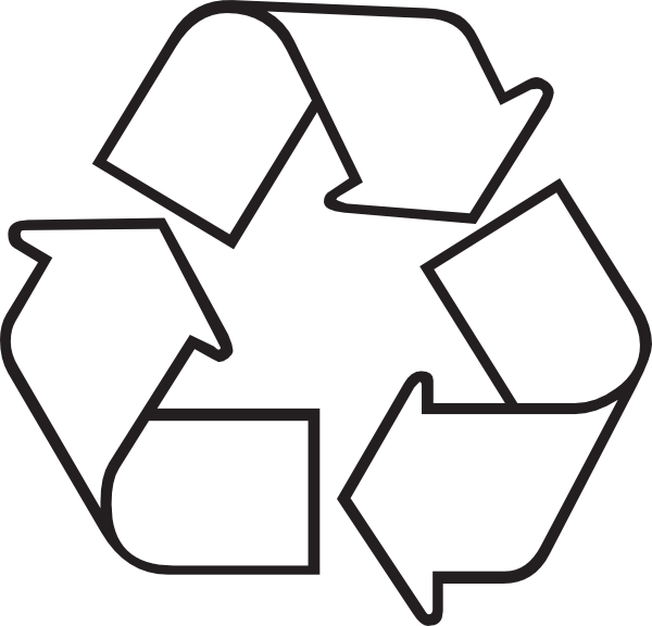 Recycling Symbol Clip Art At Clker - Reduce Reuse Recycle White (600x576), Png Download