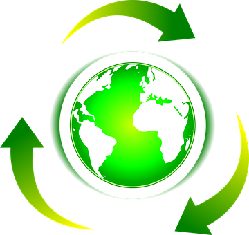 Earth Globe Ecology Natural Recycle World - Circular Economy Gif (360x340), Png Download
