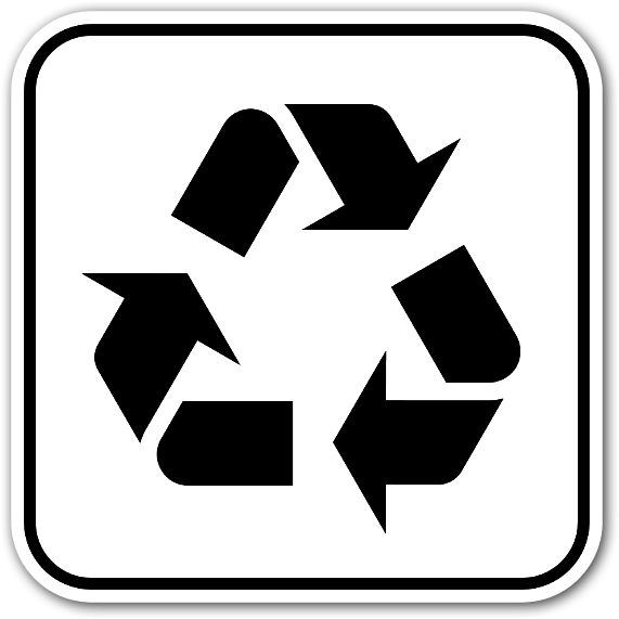 Recycling Symbol Sticker - Recycling Clip Art (600x600), Png Download