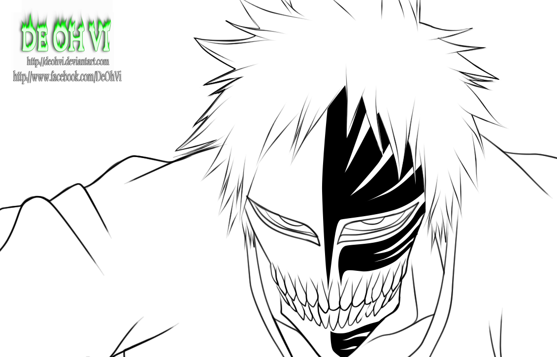 Ichigo Draw Bleach Ichigo Hollow Mask Full Size Png Download Seekpng