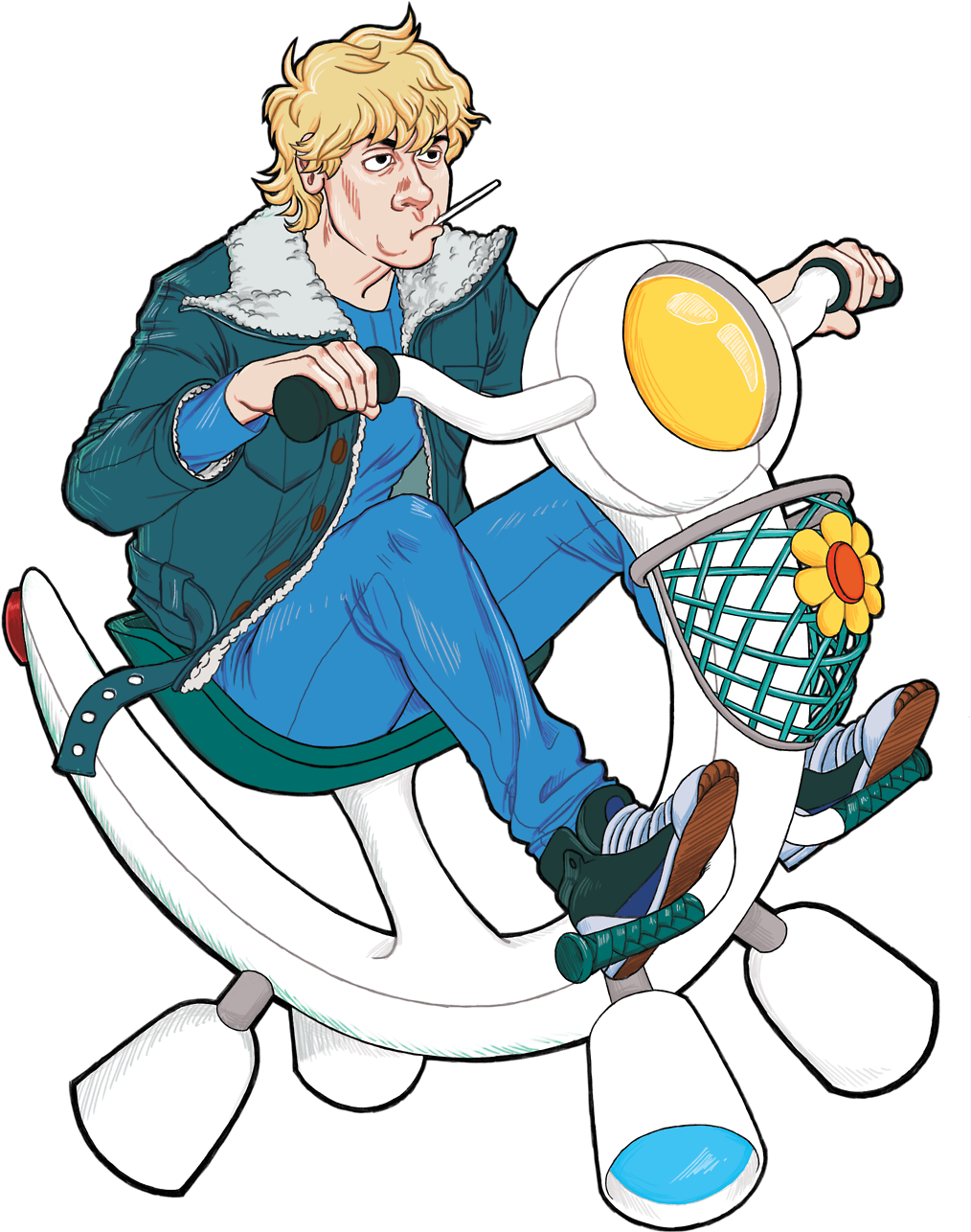 Hank On A Hover Bike, During His Brock Phase - Venture Bros Hank Jacket (1280x1564), Png Download