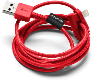 Urbanears Thunderous Tomato Red Lightning Cable - Urbanears Thunderous Lightning Cable | Tomato (520x390), Png Download