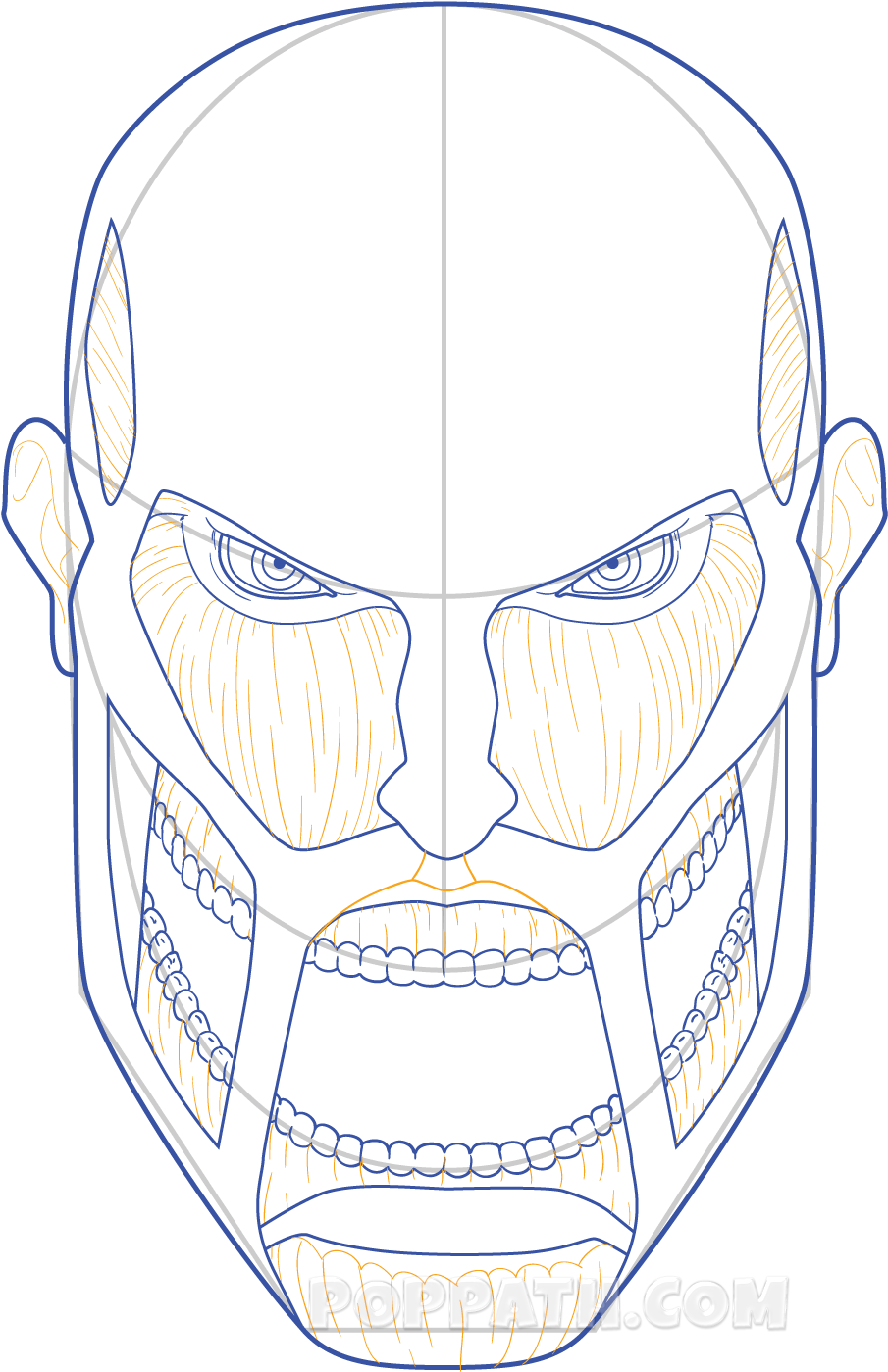 How To Draw A Titan Face Pop Path - Sketch (1500x1500), Png Download