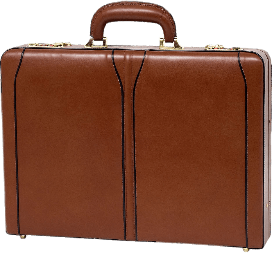Brown Briefcase - Edmond Leather Expandable Attache Case (936x872), Png Download